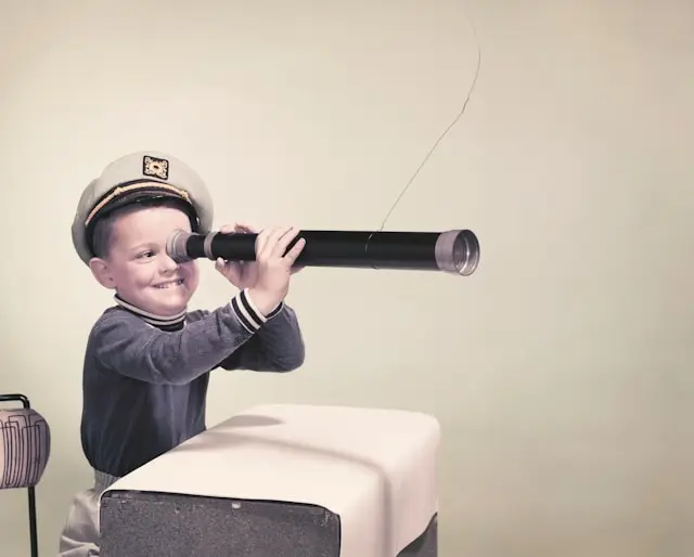 boy with telescope